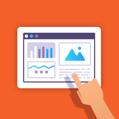 Using a tablet to browse a website with high-quality user experience